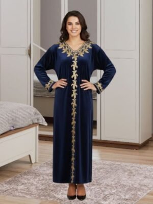 دشداشة مخمل ستاتي لون خمري (نسخة)